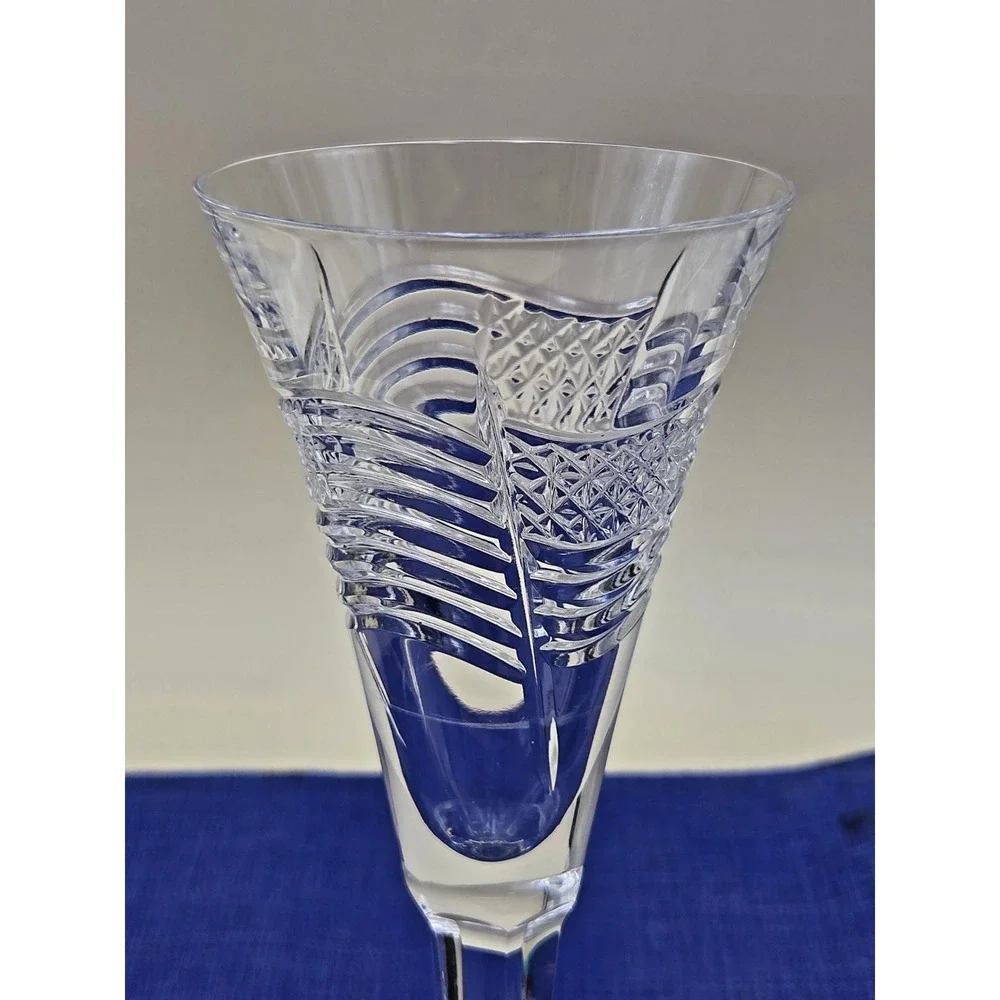 Waterford Crystal SPIRIT of AMERICA Flag Champagne Flutes VTG